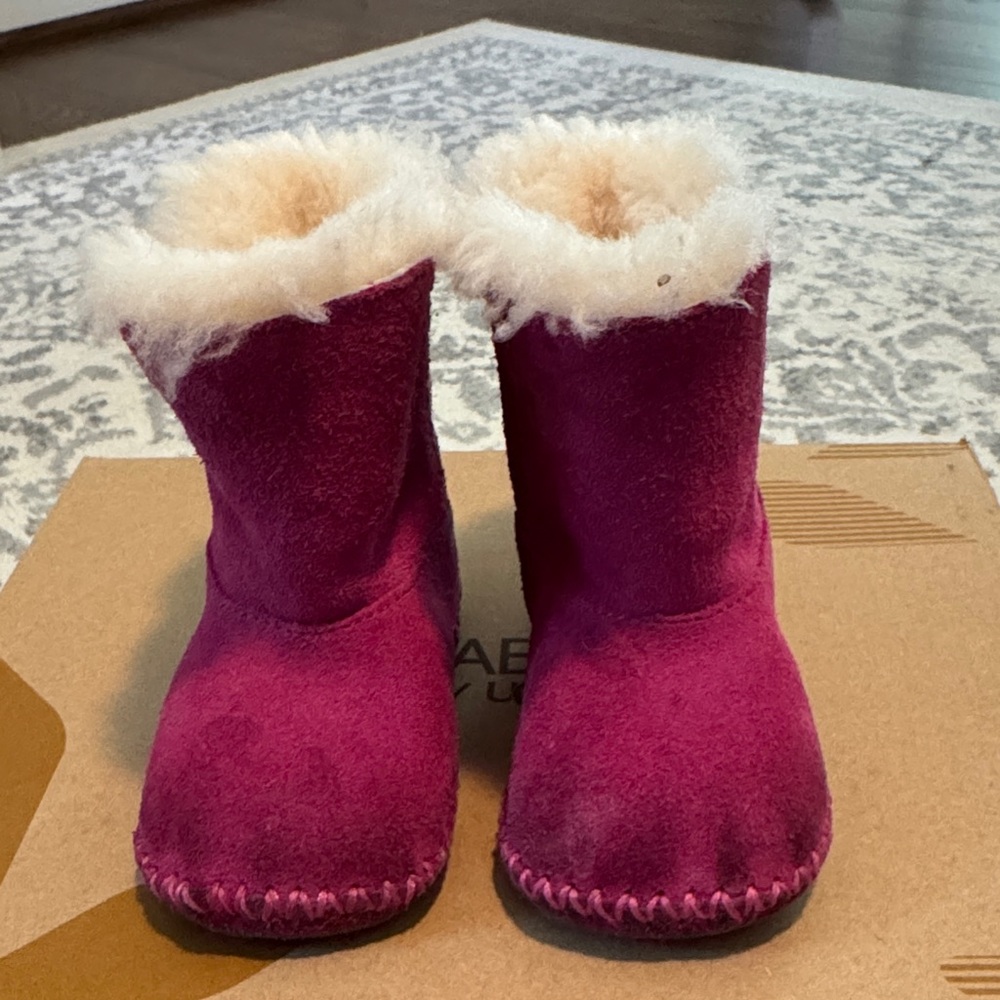 UGG Fuchsia Baby Boots with Cream Lining